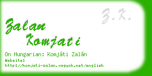 zalan komjati business card
